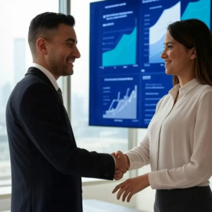 Przedstawiciele firm po udanym wdrożeniu rozwiązania B2B