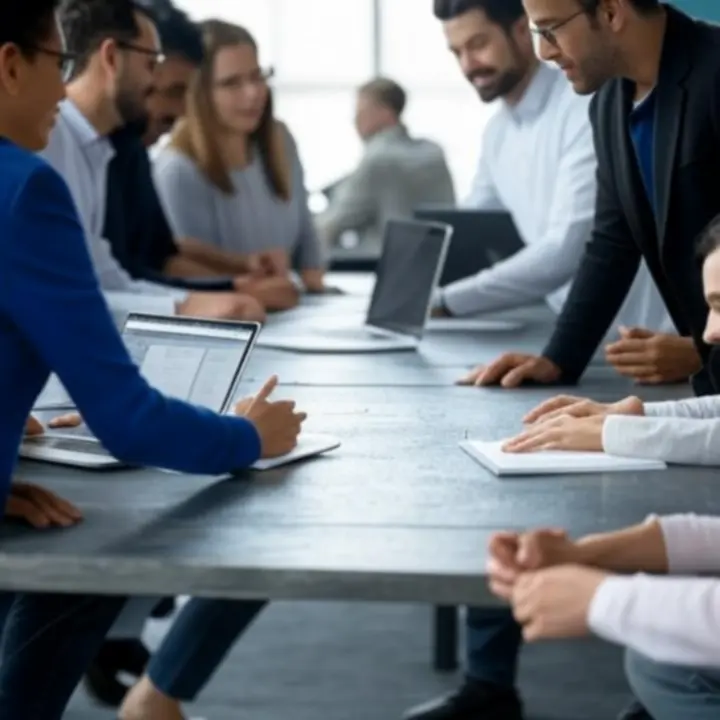 Zespół PolishB2BServices podczas współpracy w biurze