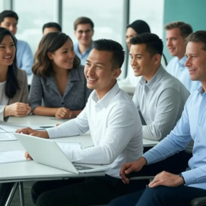 Zespół specjalistów PolishB2BServices pozujący w nowoczesnym biurze.